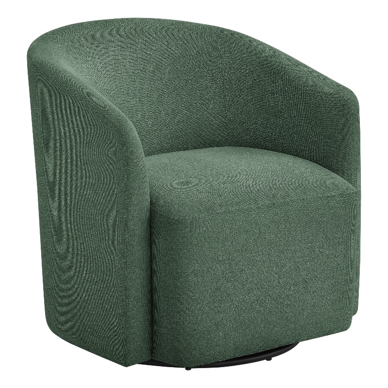 Comfort Pointe Amhurst Green Fabric Swivel Barrel Accent Chair