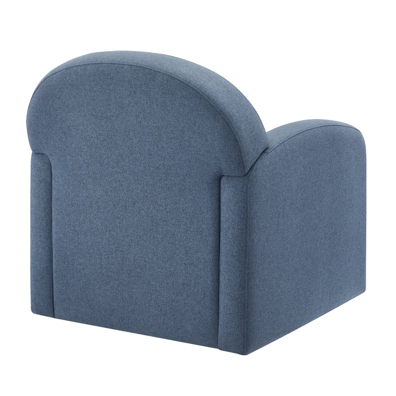 Comfort Pointe Elkhart Blue Polyester Fabric Swivel Barrel Accent Chair