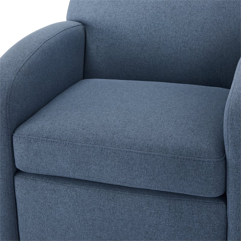Comfort Pointe Elkhart Blue Polyester Fabric Swivel Barrel Accent Chair