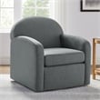 Comfort Pointe Elkhart Gray Polyester Fabric Swivel Barrel Accent Chair