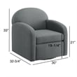 Comfort Pointe Elkhart Gray Polyester Fabric Swivel Barrel Accent Chair