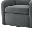 Comfort Pointe Elkhart Gray Polyester Fabric Swivel Barrel Accent Chair