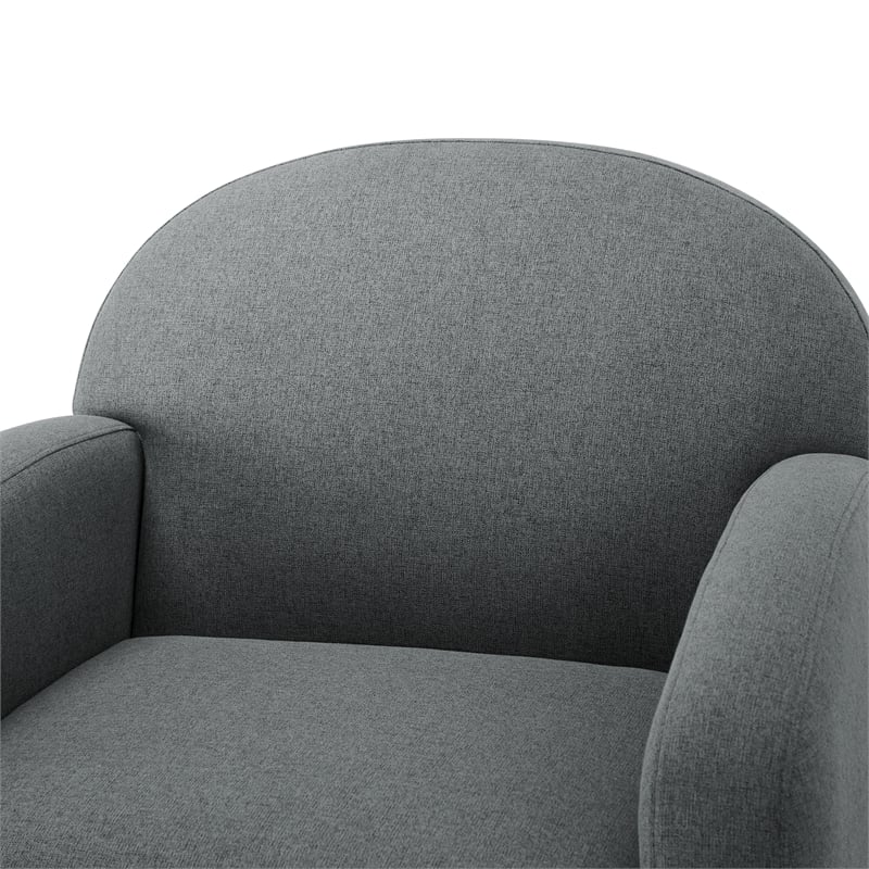 Comfort Pointe Elkhart Gray Polyester Fabric Swivel Barrel Accent Chair