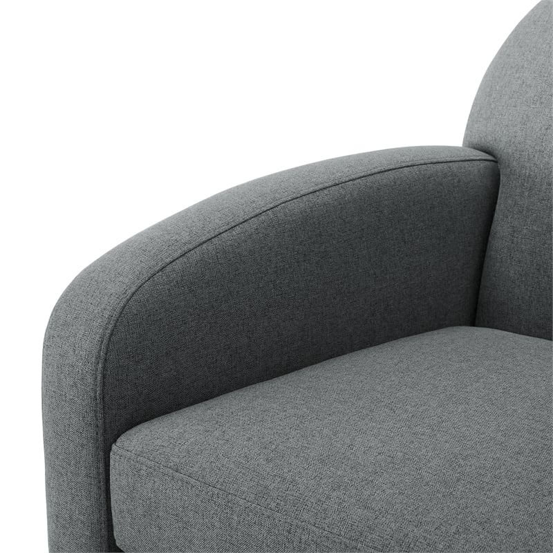 Comfort Pointe Elkhart Gray Polyester Fabric Swivel Barrel Accent Chair