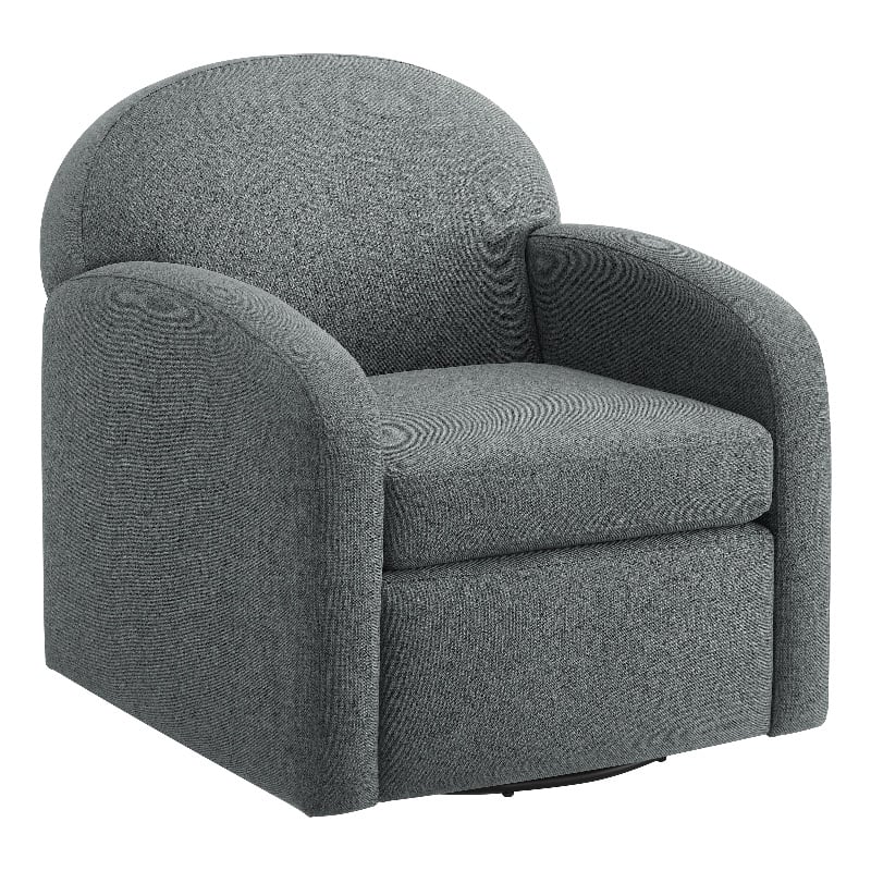 Comfort Pointe Elkhart Gray Polyester Fabric Swivel Barrel Accent Chair