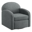 Comfort Pointe Elkhart Gray Polyester Fabric Swivel Barrel Accent Chair