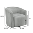 Comfort Pointe Audrey Ultra Plush Gray Wide Cord-like Fabric Swivel Barrel Chair