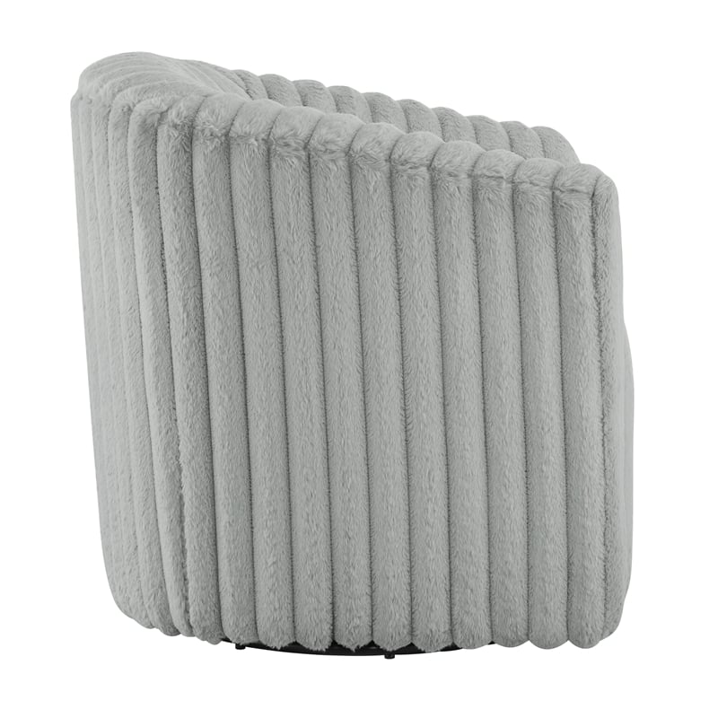 Comfort Pointe Audrey Ultra Plush Gray Wide Cord-like Fabric Swivel Barrel Chair