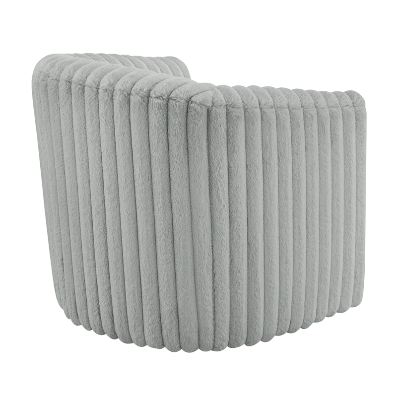 Comfort Pointe Audrey Ultra Plush Gray Wide Cord-like Fabric Swivel Barrel Chair