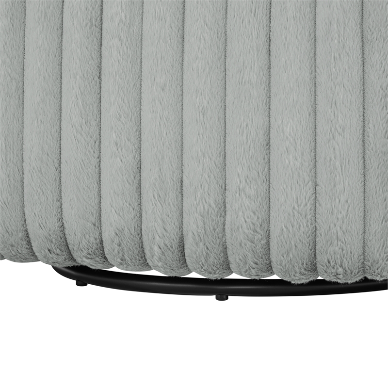 Comfort Pointe Audrey Ultra Plush Gray Wide Cord-like Fabric Swivel Barrel Chair