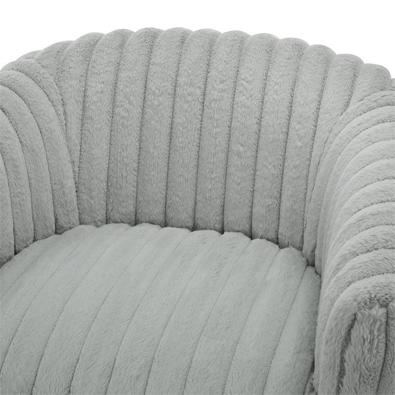 Comfort Pointe Audrey Ultra Plush Gray Wide Cord-like Fabric Swivel Barrel Chair