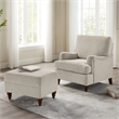 Comfort Pointe Clarendon Beige Fabric Upholstered Accent Chair and Ottoman