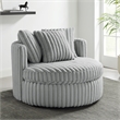 Comfort Pointe Meryl Gray Wide Cord-like Plush Fabric Oversized Swivel Chair