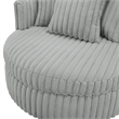 Comfort Pointe Meryl Gray Wide Cord-like Plush Fabric Oversized Swivel Chair