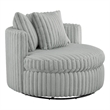 Comfort Pointe Meryl Gray Wide Cord-like Plush Fabric Oversized Swivel Chair