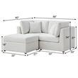 Comfort Pointe Chandler 3-Piece Ivory Performance Fabric Chofa