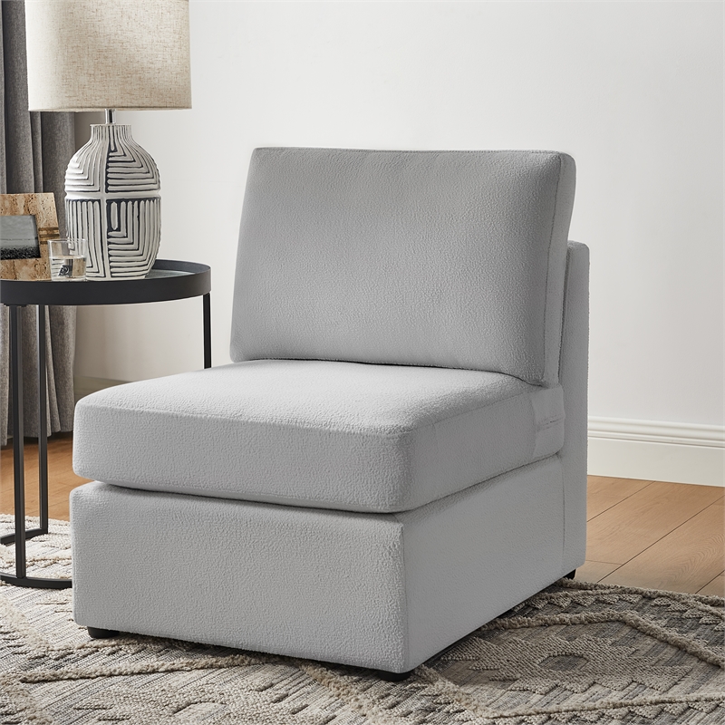 Comfort Pointe Chandler Gray Performance Fabric Armless Chair