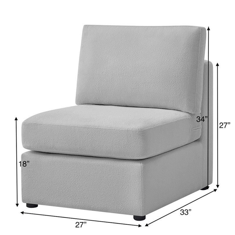 Comfort Pointe Chandler Gray Performance Fabric Armless Chair