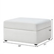 Comfort Pointe Chandler Ivory Performance Fabric Storage Ottoman