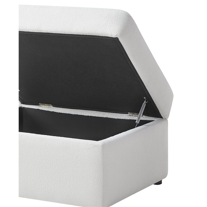 Comfort Pointe Chandler Ivory Performance Fabric Storage Ottoman