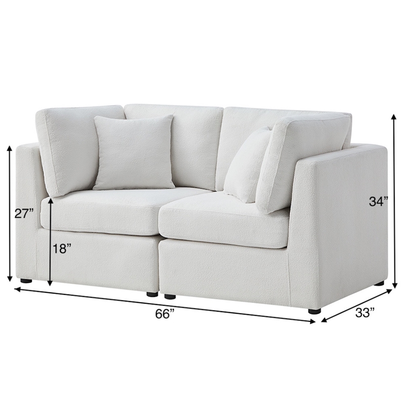 Comfort Pointe Chandler Ivory Performance Fabric 2-Piece Sofa