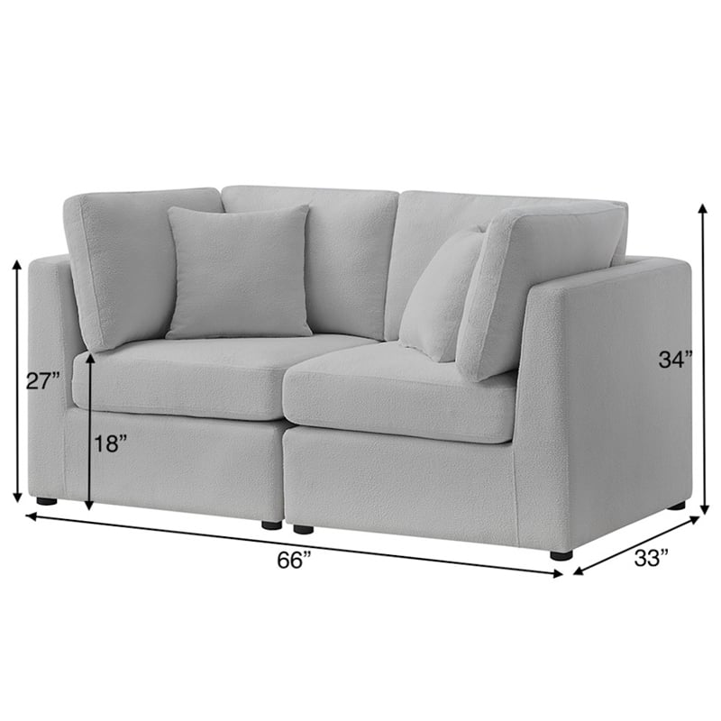 Comfort Pointe Chandler Gray Performance Fabric 2-Piece Sofa
