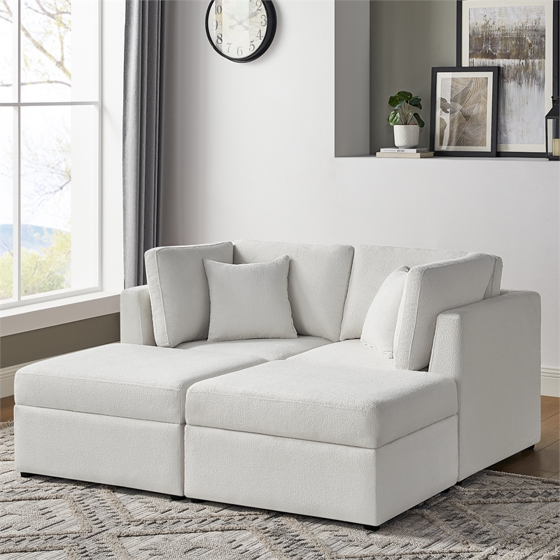Comfort Pointe Chandler 4-Piece Ivory Performance Fabric Chofa