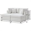 Comfort Pointe Chandler 4-Piece Ivory Performance Fabric Chofa