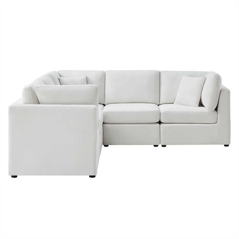 Comfort Pointe Chandler 5-PC Ivory Performance Fabric Sectional