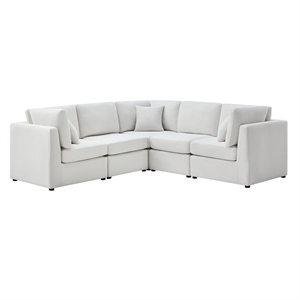 Comfort Pointe Chandler 5-PC Ivory Performance Fabric Sectional