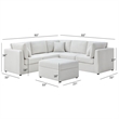 Comfort Pointe Chandler 6-PC Ivory Performance Fabric Sectional