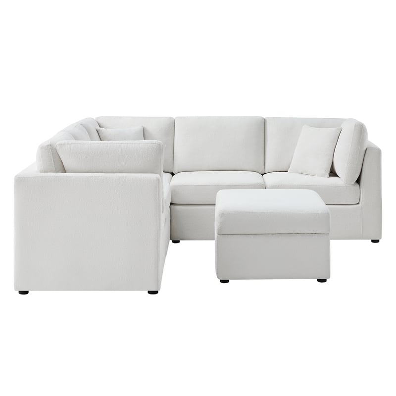 Comfort Pointe Chandler 6-PC Ivory Performance Fabric Sectional
