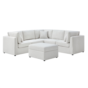 Comfort Pointe Chandler 6-PC Ivory Performance Fabric Sectional