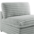 Comfort Pointe Julia Armless Accent Chair in Plush Gray Cord-like  Fabric