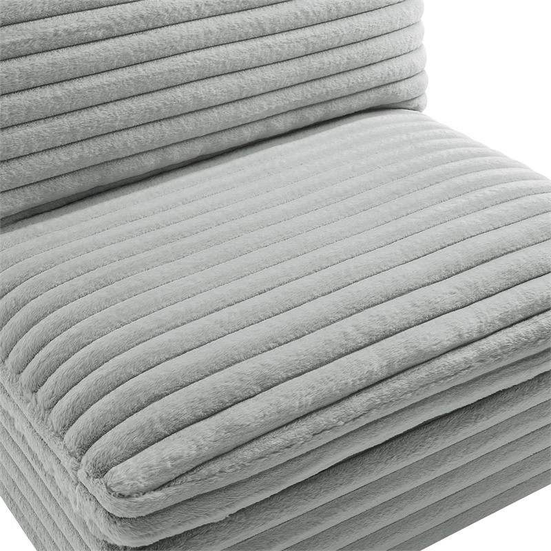 Comfort Pointe Julia Armless Accent Chair in Plush Gray Cord-like  Fabric