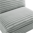 Comfort Pointe Julia Armless Accent Chair in Plush Gray Cord-like  Fabric