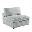 Comfort Pointe Julia Armless Accent Chair in Plush Gray Cord-like  Fabric