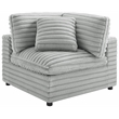 Comfort Pointe Julia Corner Wedge Accent Chair in Plush Cord-like Gray Fabric