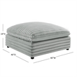 Comfort Pointe Julia 40 in. Square Ottoman in Plush Gray Cord-like Fabric