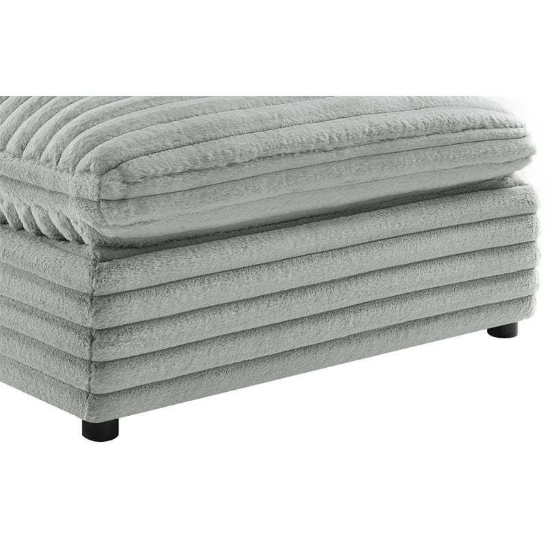 Comfort Pointe Julia 40 in. Square Ottoman in Plush Gray Cord-like Fabric