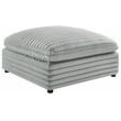 Comfort Pointe Julia 40 in. Square Ottoman in Plush Gray Cord-like Fabric