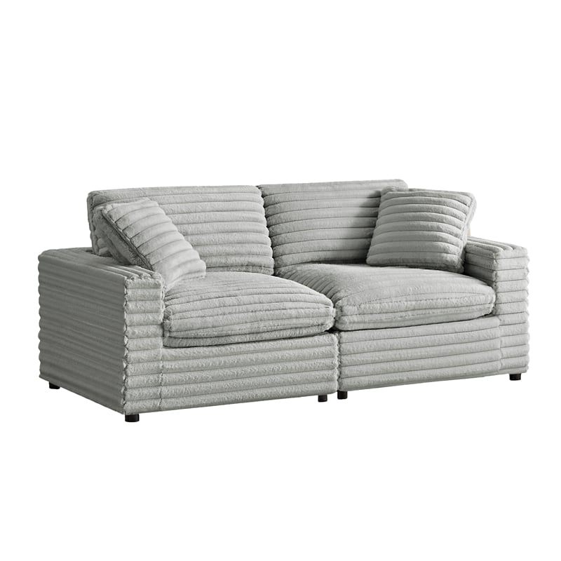 Comfort Pointe Julia 2-piece Sofa in Plush Gray Cord-like Fabric