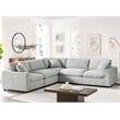 Comfort Pointe Julia 5-piece Sectional in Plush Gray Cord-like Fabric