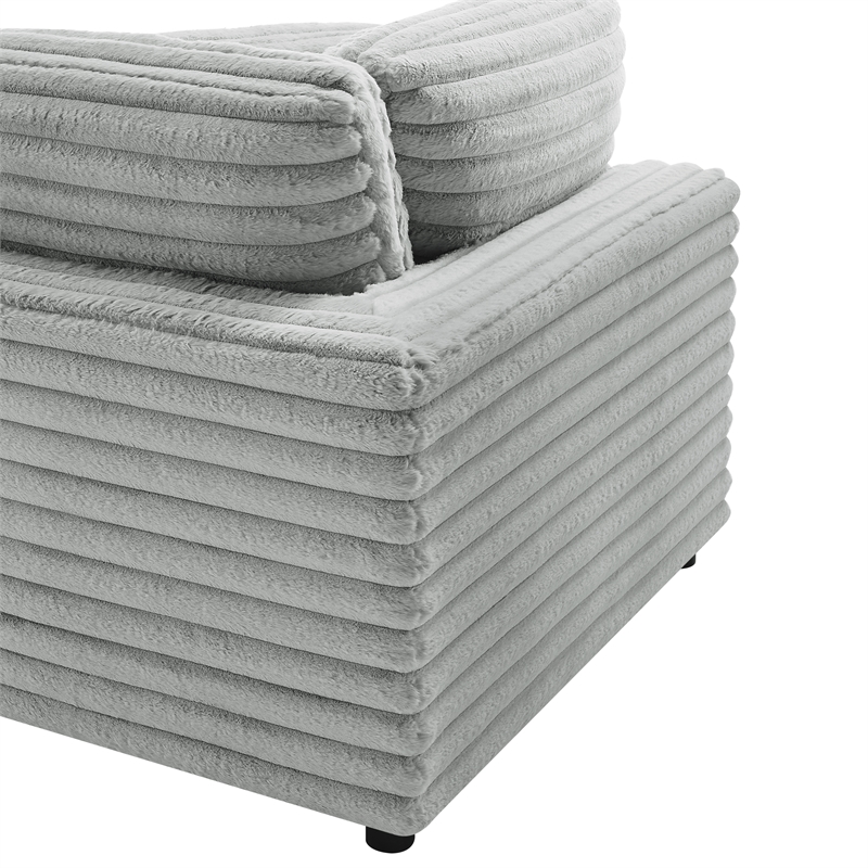 Comfort Pointe Julia 5-piece Sectional in Plush Gray Cord-like Fabric