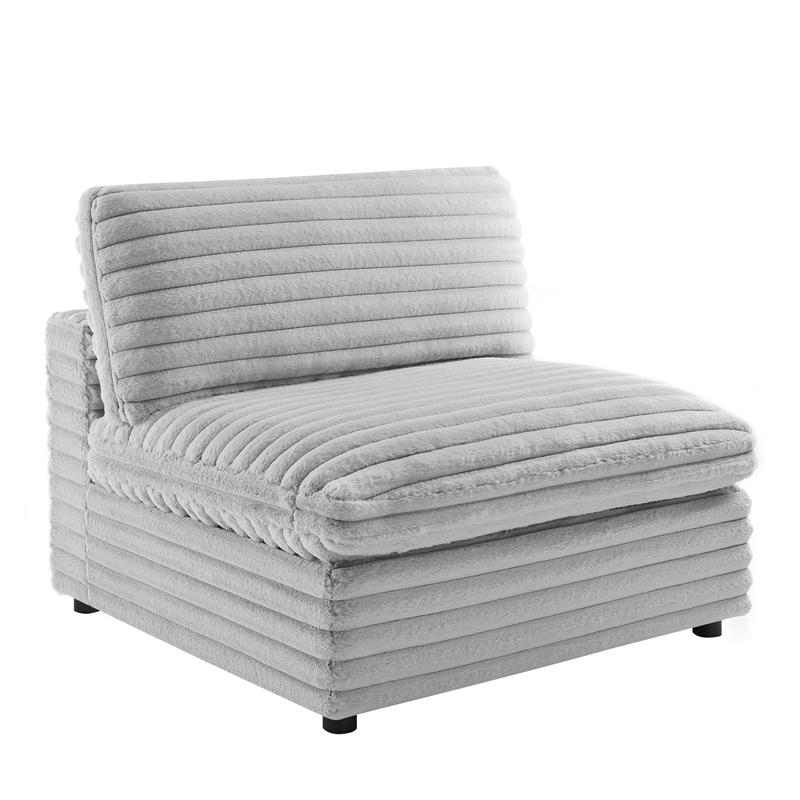 Comfort Pointe Julia 5-piece Sectional in Plush Gray Cord-like Fabric