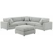 Comfort Pointe Julia 6-piece Sectional in Plush Gray Cord-like Fabric