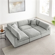 Comfort Pointe Julia 6-piece Nest Sectional in Plush Gray Cord-like Fabric
