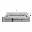 Comfort Pointe Julia 6-piece Nest Sectional in Plush Gray Cord-like Fabric