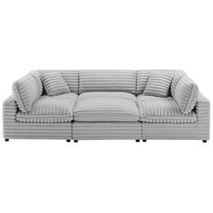 Comfort Pointe Julia 6-piece Nest Sectional in Plush Gray Cord-like Fabric