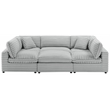 Comfort Pointe Julia 6-piece Nest Sectional in Plush Gray Cord-like Fabric
